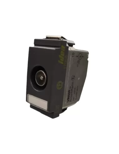 Vimar 17066.10 Idea Módulo Estrecho Toma Pasante TV-RD-Sat 10Db Macho Gris compatible solo con soportes de 2 módulos